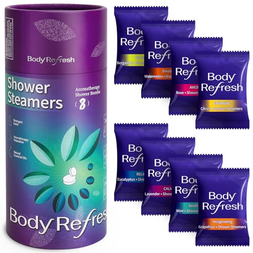 BodyRefresh Shower Steamers Aromatherapy - 8 Pack Shower Bombs with Essential Oils. Self Care Birthday Gifts for Women, Gifts for Her, Mothers Day Gifts for Wife Mom from Daughter