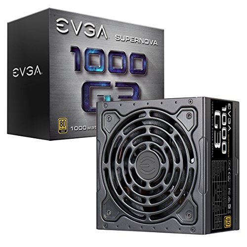 EVGA SuperNOVA 220-G3-1000-X1,1000 G3, 80 Plus Gold 1000W, Fully Modular, Eco Mode with New HDB Fan, 10 Year Warranty, Includes Power ON Self Tester, Compact 150mm Size, Power Supply