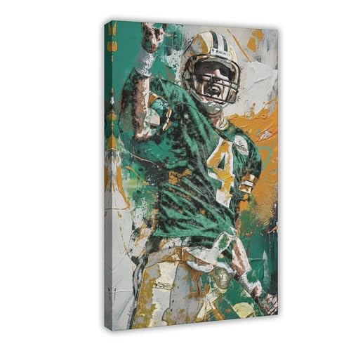 aspix Brett Favre Poster Canvas Poster Wall Art Decor Print Picture Paintings for Living Room Bedroom Decoration Frame: Frame:16x24inch(40x60cm)