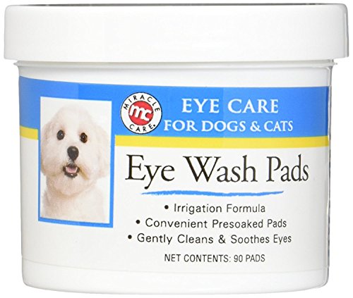 Miracle Care Cat & Dog Eye Wipes Made In USA, Soft Pet Wipes for Gently Cleaning Eyes, Sterile Cat and Dog Face Wipes Formulated to Remove Eye Debris, 90 Count
