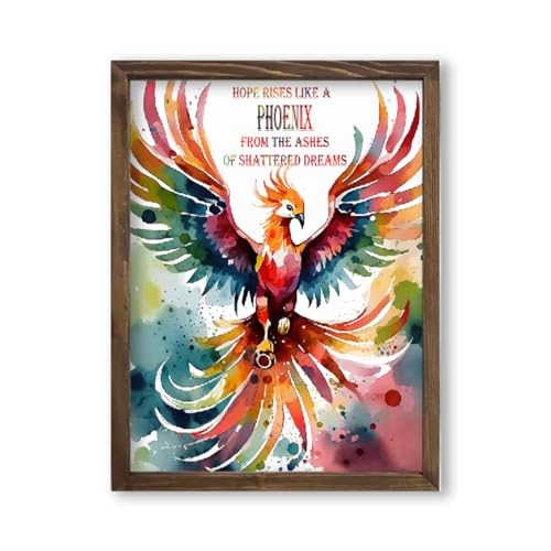 Phoenix Bird Quote Watercolor Art 8x10 inc. Unframed Print Wall Decor Artworks Wall Art Dining Room Art Wall Hanging Decor House Warming Gift