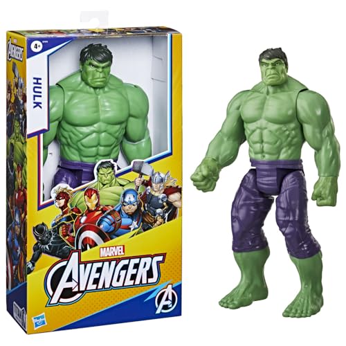 Avengers Marvel Titan Hero Series Blast Gear Deluxe Hulk Action Figure, 12-Inch Toy, Inspired by Marvel Comics, for Kids Ages 4 and Up , Green