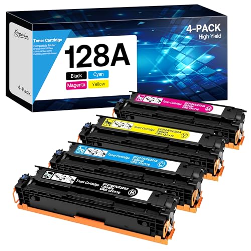 128A Toner Cartridges High Yield Compatible for HP 128A CE320A CE321A CE322A CE323A Work with HP Laserjet Pro CM1415fn CM1415fnw CP1525n CP1525nw Printer (Black Cyan Yellow Magenta, 4 Pack)
