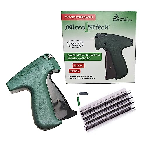 MicroStitch The Original Tagging Gun Kit – Starter Kit Includes The Micro Stitch Tagging Tool, 1 Needle, 600 White Fasteners & 480 Black Fasteners