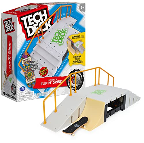 TECH DECK, Flip N’ Grind X-Connect Park Creator, Customizable and Buildable Ramp Set with Exclusive Fingerboard, Kids Toy for Boys and Girls Ages 6 and up