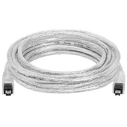 Cmple - 15FT FireWire Cable 4 Pin to 4 Pin Male to Male iLink DV Cable Firewire 400 IEEE 1394 Cord for Computer Laptop PC to JVC Sony Camcorder - 15 Feet Clear