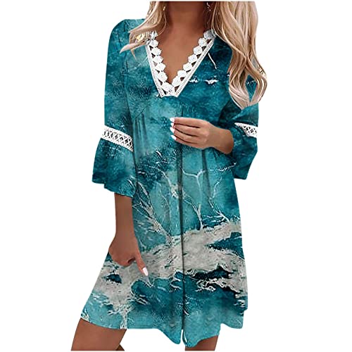 Women's Fashion Casual Ethnic Printed Round Neck Short-Sleeved Large Size Long Dresses Loose Comfortable Dress Generic Overlay Jumpsuit J Tomson Dress Dresses Plus Size Mini Dress for Women