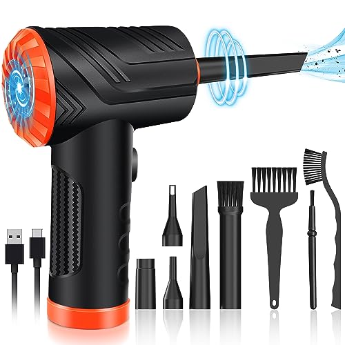 Compressed Air Duster,Powerful 100000RPM Cordless Air Duster,Portable Rechargeable Air Blower, Reusable no Canned air Dusters,3-Gear Electric Compressed Air with Light,Keyboard Cleaner for Office
