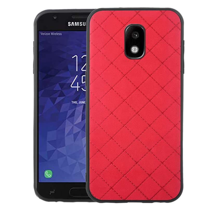 ELISORLI Compatible with Samsung Galaxy J3 Orbit J 3 Star 2018 3J Achieves Case Rugged Thin Cell Anti-Slip Rubber TPU Mobile Phone Cover for Glaxay J3V V 3rd Gen SM J337A J337V J337 Women Men Red