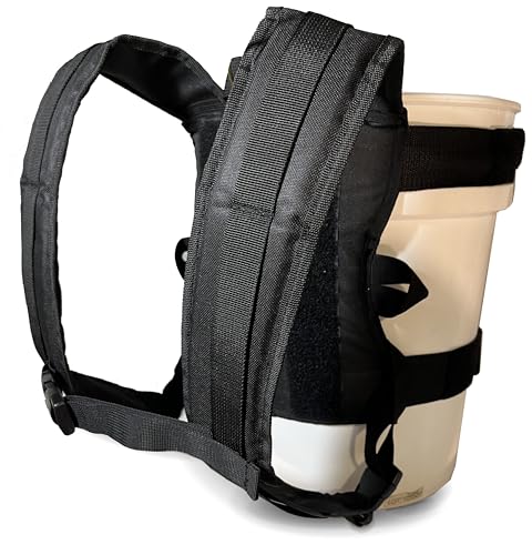 Backpack for 5 Gallon Buckets for Ice Fishing, Picking Apples and Sports (Black)