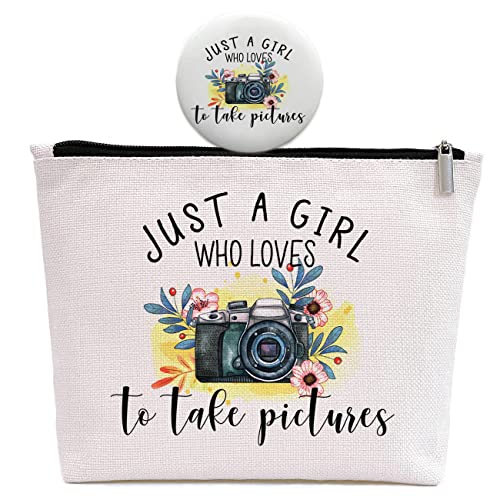 GevGuxLuo Photographers Gifts, Birthday Gift for Best Friend Sister, Photograph Camera Accessories, Photo Lovers Makeup Bag Zipper Purse, Who Loves to Take Pictures Makeup Bag