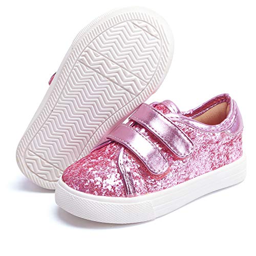 Felix & Flora Bear Mall Toddler/Little Kid Girls Running Shoes Sports Sneakers Princess Casual Glitter Shoes£¨7 M US Toddler, Giltter Pink£