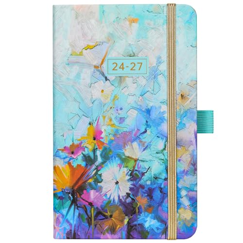 2024-2027 Pocket Planner/Calendar - 3 Year Monthly Planner 2024-2027, JULY 2024 - JUNE 2027, 6.3' x 3.8', 60 Notes Pages, Inner Pocket, Pen Loop, Elastic Closure, Perfect Organizer for Purse