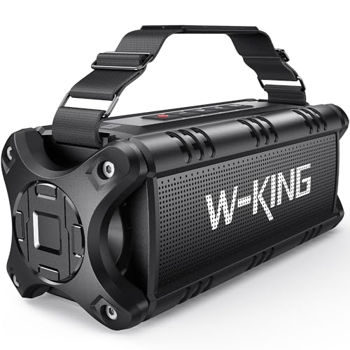 W-KING Bluetooth Speaker, 90W Peak 50W RMS IPX6 Waterproof Loud Speakers Bluetooth Wireless, Large Outdoor Portable Bluetooth Speakers Subwoofer Deep Bass/Bluetooth 5.0/Power Bank/40H Play/TF/AUX/NFC