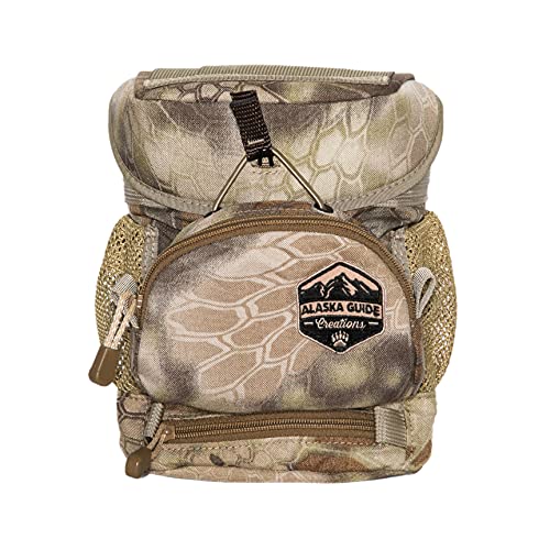 Alaska Guide Creations Hybrid with MAX Pocket | Compact Utility Bag with Mesh Side Pockets | Binocular Harness for Comfort and Quick Access (Kryptek Highlander)