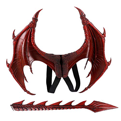 Himine Dragon Wings Props Cosplay Wing With Tail (Red)