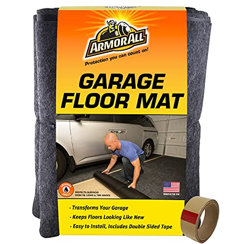 Armor All Original XL Garage Floor Mat, (22' x 8'10'), (Includes Double Sided Tape), Protects Surfaces, Transforms Garage - Absorbent/Waterproof/Durable (USA Made) (Charcoal)
