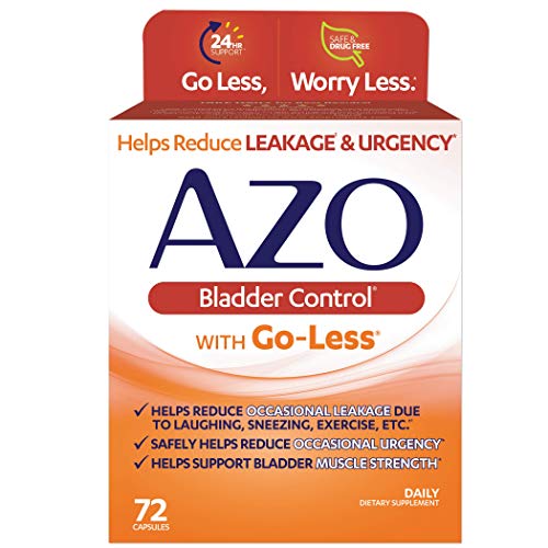 AZO Bladder Control with Go-Less Daily Supplement | Helps Reduce Occasional Urgency, leakage due to laughing, sneezing and exercise††† | 72 Capsules