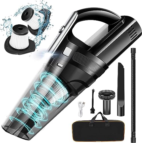 SAKOLD Handheld Vacuum Mini Portable Rechargeable Car Vacuum Cleaner Cordless with 8000PA Powerful Suction for Car Home and Office