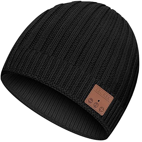 Bluetooth Beanie Hat,Gifts for Men Women Teen Boy Teen Girl,Unique Tech Christmas Stocking Stuffer Mens Womens Him (Black)