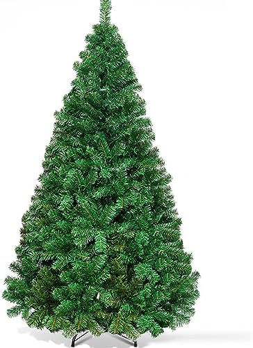 Goplus 5ft Artificial Christmas Tree, Unlit Christmas Pine Tree with 350 PVC Branch Tips, Foldable Metal Stand, Indoor Xmas Full Tree for Office Home Store Party Holiday Decor