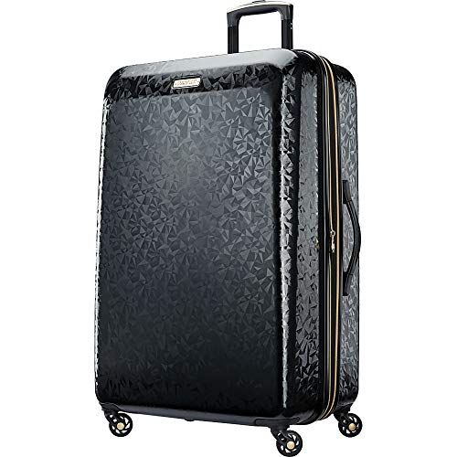 American Tourister Belle Voyage Hardside Luggage with Spinner Wheels, Black, Checked-Large 28-Inch