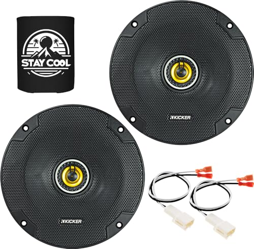 KICKER Speakers 6.5 inch for Mitsubishi Mirage 2014-2019 Upgrade Kit - Pair of CS Series with Harness, Coaxial 6 1/2 Car Audio Front/Rear Door Speaker CSC654, 46CSC654