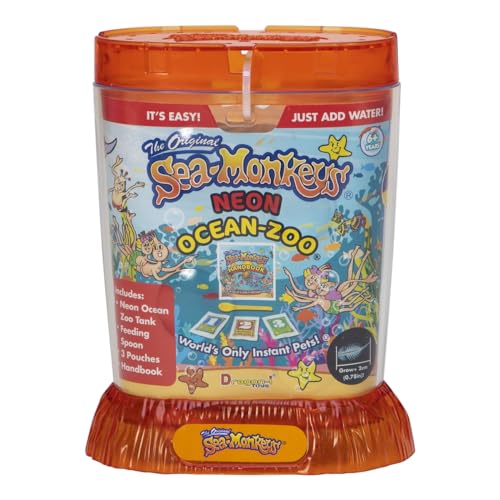 Sea-Monkeys Ocean Zoo Neon - World's Only Instant Pets - Assorted Colors - Ages 6+ (Pack of 1)