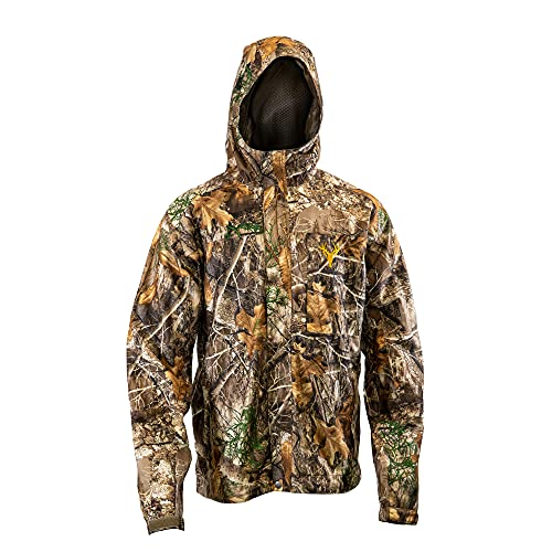 HOT SHOT Men’s Camo Rain Jacket – Realtree Edge Waterproof Hunting Outdoor Apparel, Large