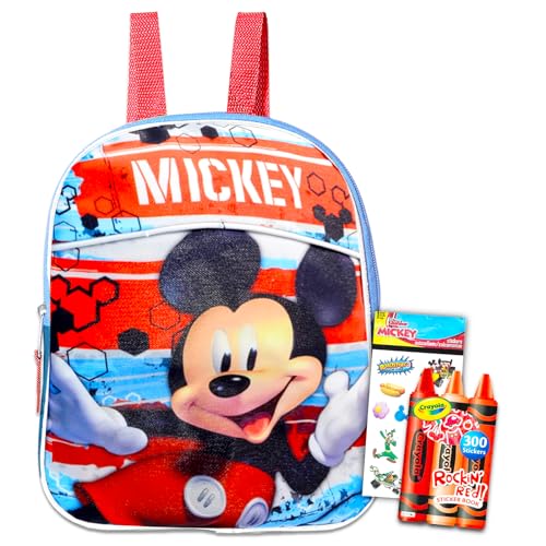 Disney Bundle Mickey Mouse Mini Backpack For Kids, Toddlers ~ 3 Pc Bundle With Mickey Preschool Bag, Stickers And Highlights Activities, small