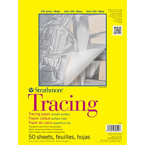 Strathmore 300 Series Tracing Paper Pad, Tape Bound, 11x14 inches, 50 Sheets (25lb/41g) - Artist Paper for Adults and Students