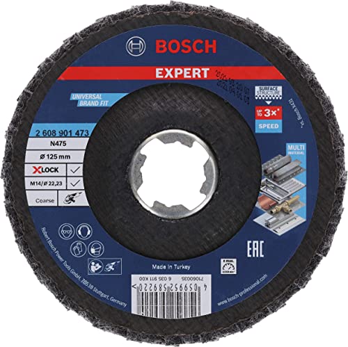 Bosch Professional 1 x Expert N475 SCM X-Lock Flap Disc (for Finishing Metal Surfaces, Diameter 125 mm, Coarse, Accessories Angle Grinder)