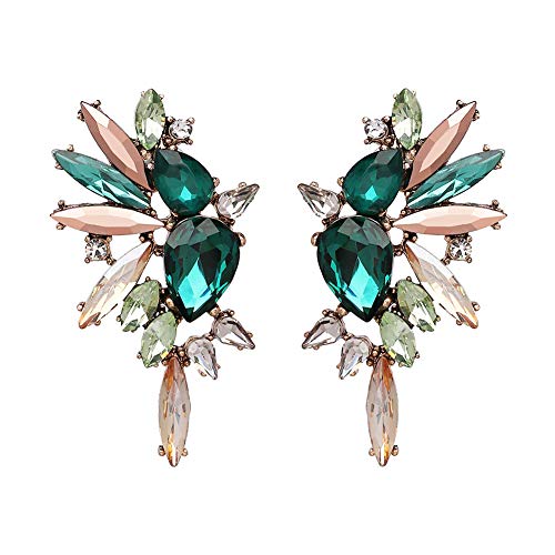 Fashion Vintage Drop Dangle Statement Earrings For Women Trendy Formal Girls Green Summer Crystal Earrings