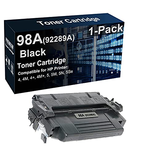 1-Pack Compatible High Capacity 98A 92298A Toner Cartridge Used for HP 4 4M 4+ 4M+ 5 5M 5N Printer (Black 6,800 Pages)