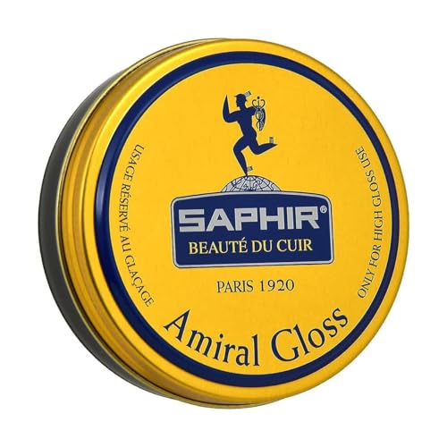 Saphir Amiral Gloss - Leather Shoe Care Polish Wax for High Gloss Mirror Shine for Dress Shoes - Made in France - 50 mL - Black