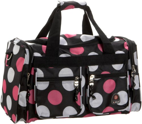 Rockland Duffel Bag, Multi/Pink Dot, 19-Inch