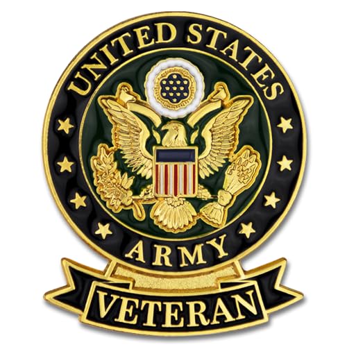 SHOP AWARDS AND GIFTS United States Army Veteran Lapel Pin, Retirement and Service, Military Appreciation Gifts, Patriotic USA American, 1-1/8 inch, Boxed