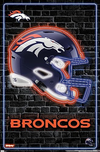 Trends International NFL Denver Broncos - Neon Helmet 23 Wall Poster, 22.37' x 34.00', Unframed Version