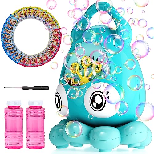 Bubble Machine, Cute Octopus Automatic Bubble Blower, 10000+ Bubbles Per Minute Bubbles Kids Toys for Ages 2-4 5 6 7 8 9 10 11 12,Kid for Birthday Wedding Party Indoor Outdoor Toy Blue