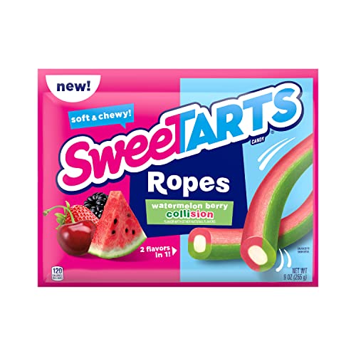 SweeTARTS Soft & Chewy Ropes Candy, Watermelon Berry Flavor, 9 Ounce