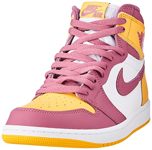 Nike Men's Air Jordan 1 High Retro OG 'Brotherhood' Basketball Shoes, University Gold/Light Bordeaux, 9