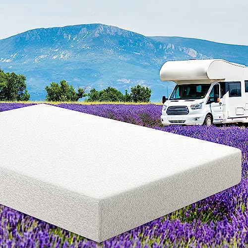 ZINUS 10 Inch Ultima Memory Foam Mattress, Short Queen Size for RVs, Fiberglass Free, Campers & Trailers, Mattress in A Box, White