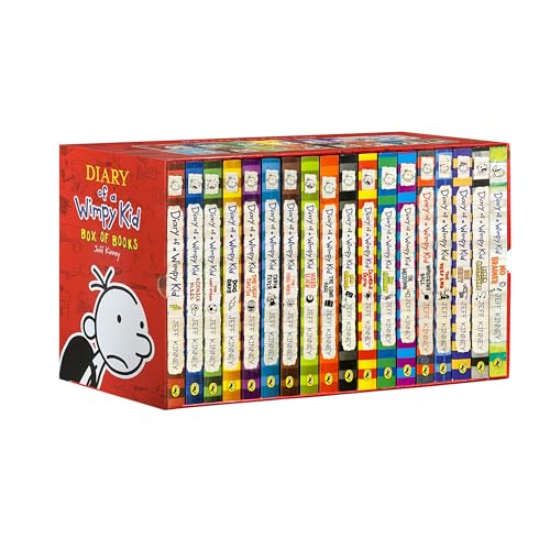 A Library of a Wimpy Kid 1-18 Books Boxed Set, Complete Full Collection Series,