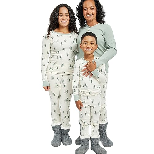 HonestBaby 2-Piece Family Matching Holiday Pajamas Organic Cotton for Men, Women, Kids, Toddlers, Baby Boys, Girls, Unisex Pets, Into The Woods