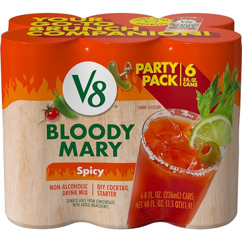 V8 Bloody Mary Spicy Mix, 8 fl oz Can (Pack of 6)