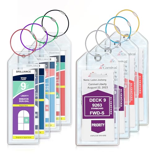 Cruise Luggage Tags for Carnilval, NCL, Princess & Royal Caribbean, Celebrity Cruise Ship Essentials 2024, Cruise Accessories Clear Reusable