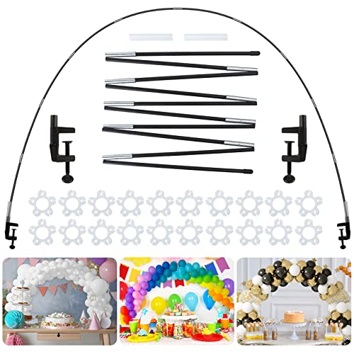 RUBFAC Table Balloon Arch Kit, Black Adjustable Balloon Arch Stand Frame for Different Size Tables Balloon Garland Decorations of Birthday Party Wedding Baby Shower Christmas and Festival Decoration