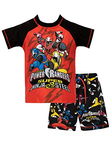 Power Rangers Boys' Ninja Steel Two Piece Swim Set Size 5 Red