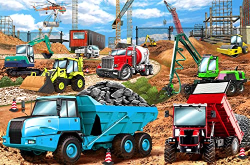HUADADA Puzzles for Kids Ages 4-8, Construction Vehicles 100 Piece Puzzles for Kids Educational Jigsaw Puzzles Toys Gift for Boys and Girls Age 4, 5, 6, 7, 8-10 Years Old (15' x 10')