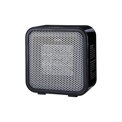 Amazon Basics 500-Watt Ceramic Small Indoor Space Heater, Personal Mini - 3.4 x 5.8 x 6 Inch, Black